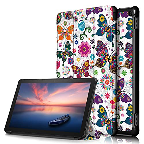 A-BEAUTY Case for Amazon Fire HD 10/Fire HD 10 Plus -11th Gen 2021 Release-- Slim Smart Folding Stand Cover with -Auto Sleep/Wake-- Butterfly