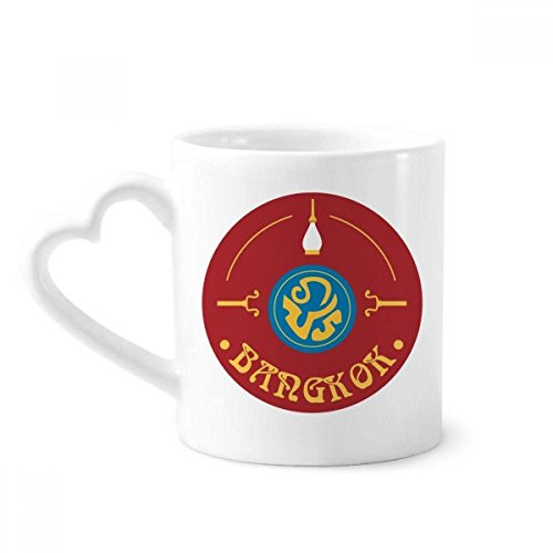 Thailand Culture Special Character Shield Mug Coffee Ceramic Drinkware Glass Heart Cup