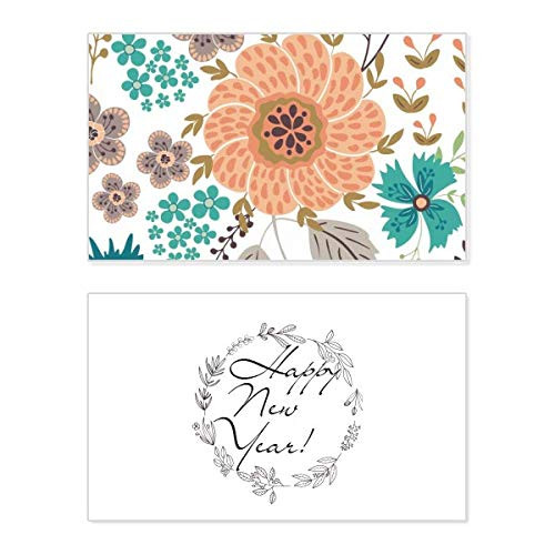 Sun Orange Flower Plant Paint New Year Festival Greeting Card Bless Message Present