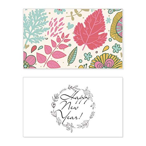 Painted Flowers Plant Paint New Year Festival Greeting Card Bless Message Present