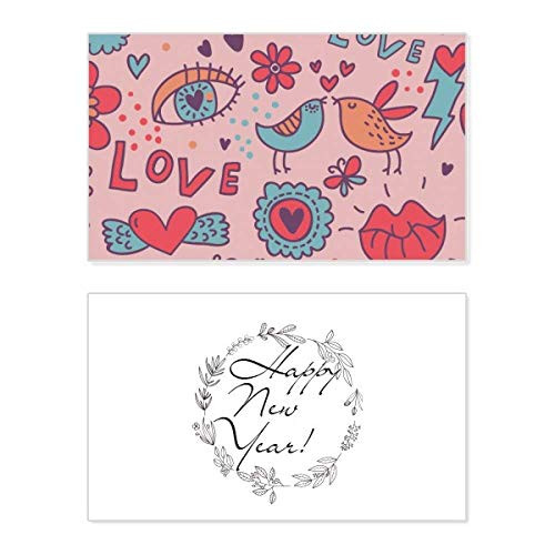 Lovers Flower Plant Paint New Year Festival Greeting Card Bless Message Present