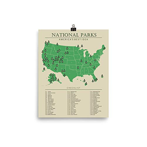National Park Map Checklist Poster- Map Art- Gift for Hiker or National Park Lover- Home or Office Decor National Park Map Checklist Poster- Map Art- Gift for Hiker or National Park Lover- Home or Office Decor