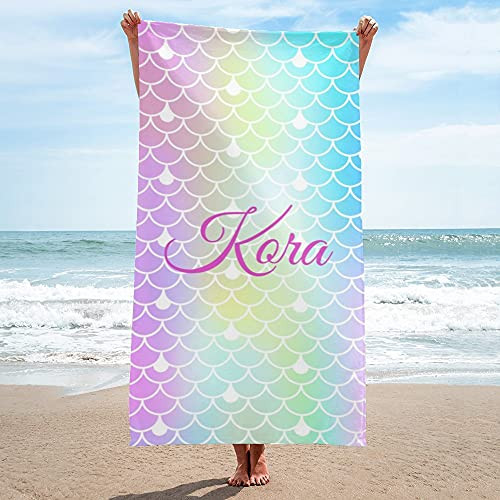 Personalized Name Beach Towels- Custom Beach Towels-Clearance Beach Towels-Color Beach Towels-Beauty Beach Towels for Adults -Scale-