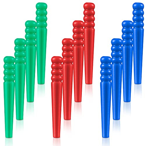 48 Pieces Plastic Cribbage Pegs 3 Colors Game Pegs Traditional Plastic Pegs Tapered Board Pegs Replacement Standard Pegs for Cribbage Traditional Board Game