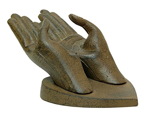 Iwgac Home Indoor Decorative Cast Iron Hands Business Card Holder