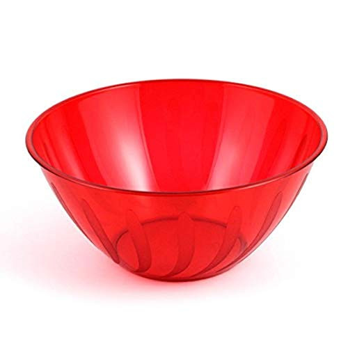 Medium Swirl Plastic Bowl - 70 oz - Red - Round - 1 Pc.