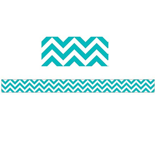 Creative Teaching Press CTP0169BN Turquoise Chevron Border- 35' Per Pack- 6 Packs