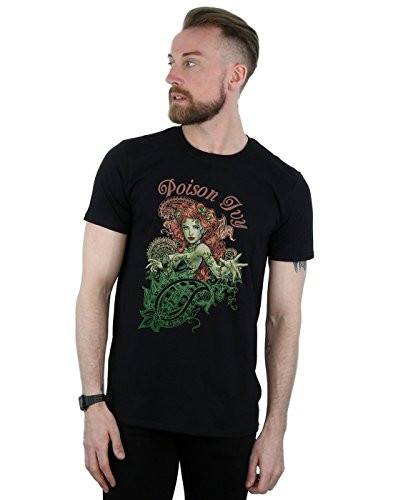 DC Comics Men's Poison Ivy Paisley T-Shirt Black Small