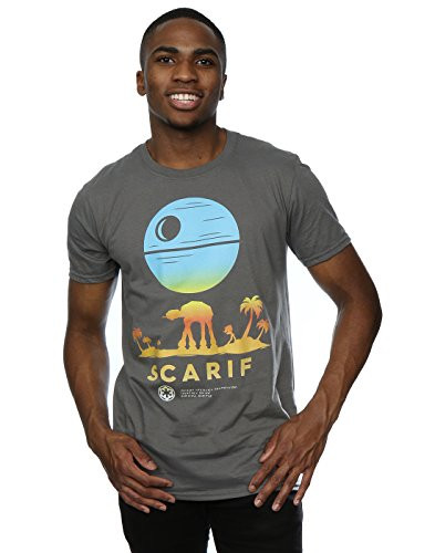 Star Wars Men's Rogue One Scarif Sunset T-Shirt Medium Charcoal