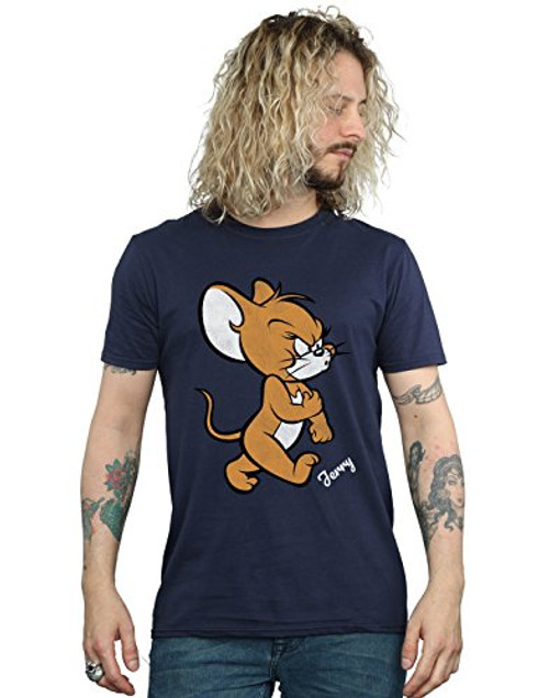Tom and Jerry Men's Angry Mouse T-Shirt Navy Blue XX-Large Tom and Jerry Men's Angry Mouse T-Shirt Navy Blue XX-Large