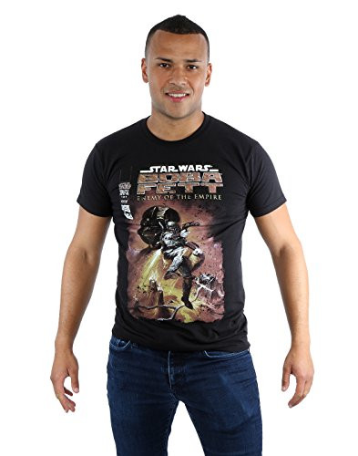STAR WARS Men's Boba Fett Enemy of The Empire T-Shirt Medium Black