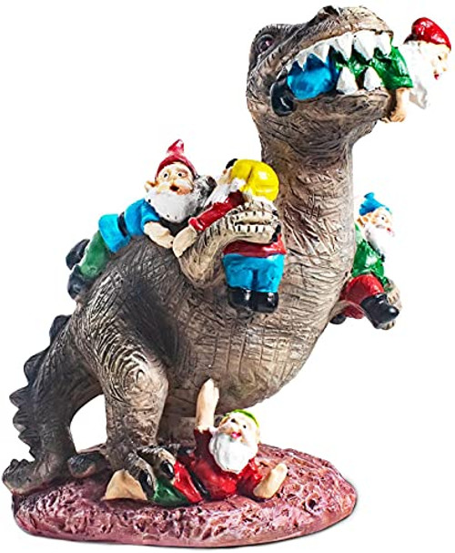 Dinosaur Eating Gnomes Garden Statue Outdoor Art Decor-Resin Dinosaur and Gnomes Figurines Sculpture Garden Fairy Miniature Decorative Ornaments Dinosaur Eating Gnomes Garden Statue Outdoor Art Decor-Resin Dinosaur and Gnomes Figurines Sculpture Garden Fairy Miniature Decorative Ornaments