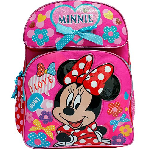 Disney Minnie Mouse Pink "love" Bows 16" Backpack
