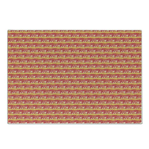 Lunarable Paint Cutting Board- Bicolour Hand Drawn Abstract Background of Brush Strokes in Warm Tones Art Print- Decorative Tempered Glass Cutting and Serving Board- Small Size- Coral Mustard Lunarable Paint Cutting Board- Bicolour Hand Drawn Abstract Background of Brush Strokes in Warm Tones Art Print- Decorative Tempered Glass Cutting and Serving Board- Small Size- Coral Mustard