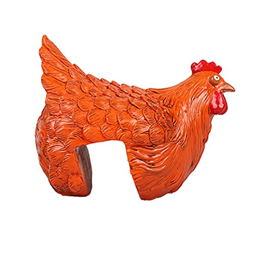 Hen Statue Animal Ornaments Crafts Farm Animal Collectable Garden Sculptures For Garden Ladder Decoration
