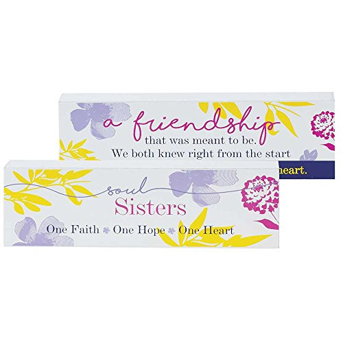 Dicksons Soul Sisters, Friendship Meant To Be Yellow Floral 8 x 3 Wood Wall Sign Plaque Dicksons Soul Sisters, Friendship Meant To Be Yellow Floral 8 x 3 Wood Wall Sign Plaque