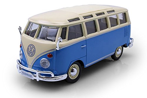 NEW 1:24 W/B MAISTO SPECIAL EDITION COLLECTION - BLUE VOLKSWAGEN VAN "SAMBA" Diecast Model Car By Maisto NEW 1:24 W/B MAISTO SPECIAL EDITION COLLECTION - BLUE VOLKSWAGEN VAN "SAMBA" Diecast Model Car By Maisto