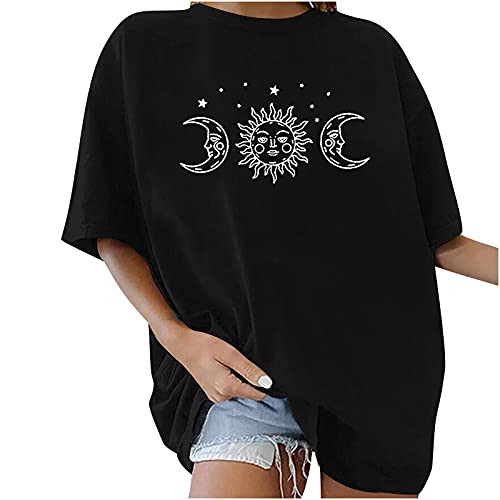 Summer Women Tops- Casual Vintage Short Sleeve Crewneck T-Shirt Trendy Graphic Print Oversize Loose Fit Blouses Tees Summer Women Tops- Casual Vintage Short Sleeve Crewneck T-Shirt Trendy Graphic Print Oversize Loose Fit Blouses Tees