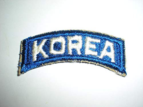 Fully Embroidered US Army Korea TAB Patch - Original White ON Blue