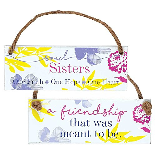 Dicksons A Friendship That Was Meant To Be Yellow Floral 8 x 3 Wood Wall Sign Plaque