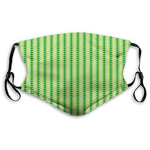 Windproof Activated Carbon mask- Monochrome Geometric Pattern with Diagonal Square Check-Facial decorations for Unisex adults?2903