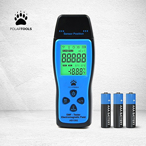 EMF Meter Electromagnetic Field Radiation Detector | Handheld Mini Digital LCD EMF Detector Dosimeter Tester Counter | Ohmmeter| PolarTools