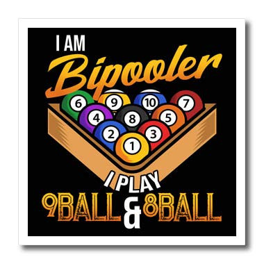 3dRose Pool Billiard Snooker I am Bipooler I Play 9 Ball and. - Iron on Heat Transfers -ht-333589-3-