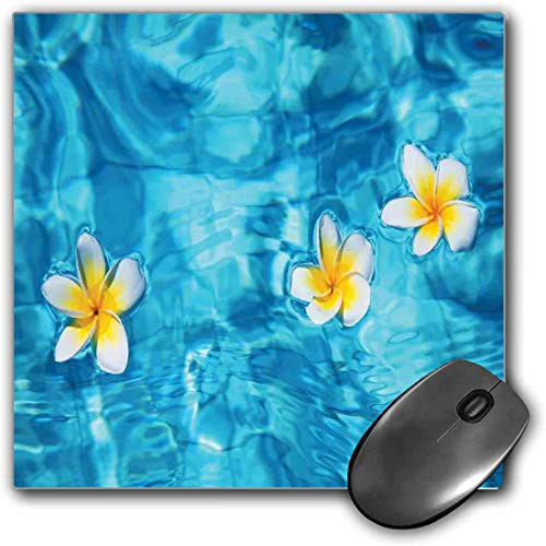 Mouse Pad Gaming Functional Hawaiian Thick Waterproof Desktop Mouse Mat Tropical Frangipani Flower Floating in Water Pool Summertime Ecofriendly-Aqua Yellow White Non-slip Rubber Base