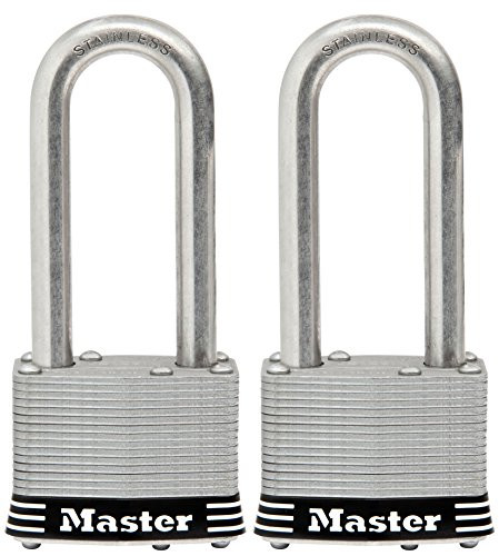 Master Lock Padlock, Laminated Stainless Steel Lock, 2 in. Wide, 5SSTLJ (Pack of 2-Keyed Alike)
