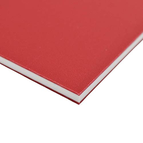 BuyPlastic King ColorCore Plastic Sheet 1/4" x 12" x 24" Red-White-Red Color Core- HDPE Board- High Density Polyethylene Panel