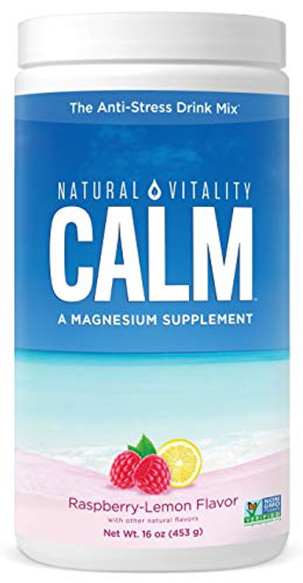 Natural Vitality Calm 1 Selling Magnesium Citrate Supplement- Anti-Stress Magnesium Supplement Drink Mix Powder- Raspberry Lemon- Vegan- Gluten Free and Non-GMO -Package May Vary-- 16 oz 113 Servings