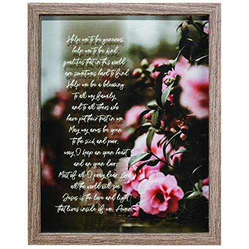 Dicksons Help Me Be A Blessing Floral Pink 14 x 11 MDF Wood Wall and Tabletop Frame