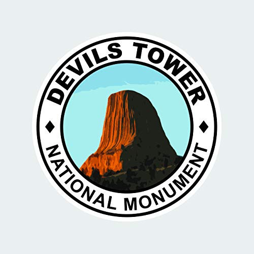 fagraphix Round Devils Tower National Monument Sticker Decal Self Adhesive Travel Camp rv wy 6.00" Wide