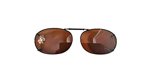 Solar Shield Clip-on Polarized Sunglasses Size 52 Rec 2 Brown / Driving lenses Full Frame New