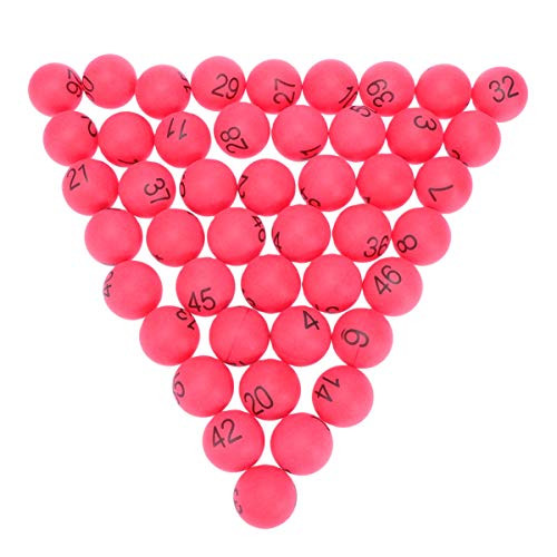 Toyvian Red Bingo Balls Numbered Replacement Table Tennis Balls Plastic with 1-100 Number for Game Party Decoration 100 Pcs 4cm