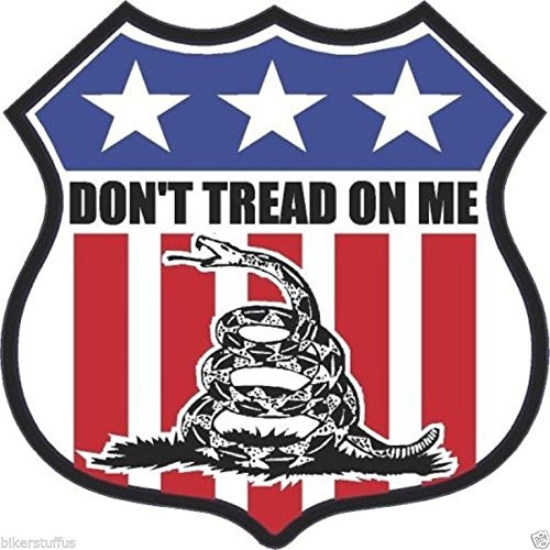 Don't Tread ON ME Bumper Sticker/Decal Shield American Flag Shield Large Bumper Sticker