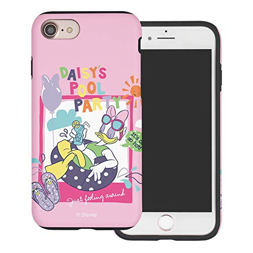 WiLLBee Compatible with iPhone SE 2020 / iPhone 8 / iPhone 7 Case -4.7inch- Daisy Layered Hybrid -TPU  Plus  PC- Bumper Cover - Daisy Pool Party