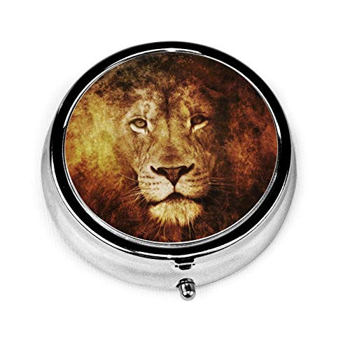Lion Pill Box-3 Compartment Medicine Pill Case-Portable Medicine Tablet Vitamin Holder Organizer for Purse Pocket Travel Gifts