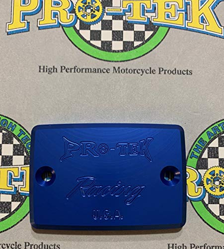 Pro-Tek Blue Front Brake Fluid Reservoir Cap Made For Kawasaki Ninja 650R EX650R EX-650R 2006 2007 2008 and Kawasaki Versys 650 2007 2008 and Kawasaki Versys 1000 2012 2013 2014 -Blue-