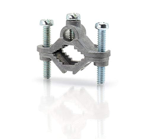 Electrical Grounding Rod Clamp - Direct Burial Hex Head Grounding Clamp- Adjustable 1 inch Ground - UL Listed - Antenna- Satellite Dish- Cable TV - 10 Pack