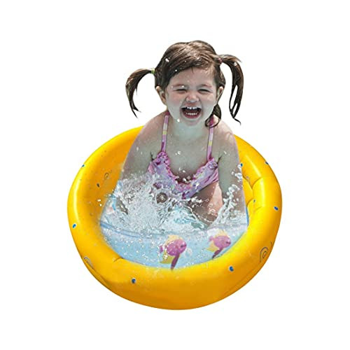 GZMMYI Inflatable Swimming Pool for Kids Portable Inflatable Children Pump Pool Summer Swimming Pool for Garden -Yellow-