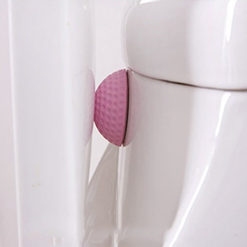 Dolland Door Knob Wall Protector Shield Plates Round Self Adhesive Wall Guards Stopper Door Handle Bumper Rubber Stop-Pink