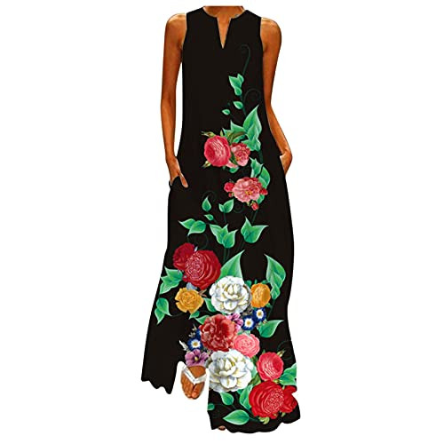 Summer Dress for Women Casual-Womens Sleeveless Pockets Plus Size Long Maxi Dress Sexy V Neck Loose Boho Beach Dresses Summer Dress for Women Casual-Womens Sleeveless Pockets Plus Size Long Maxi Dress Sexy V Neck Loose Boho Beach Dresses