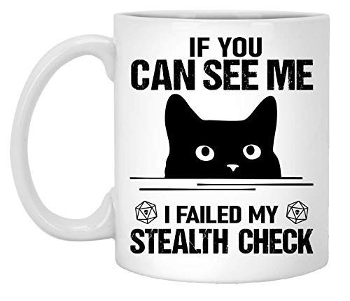 If You Can See Me I Failed My Stealth Check Black Cat Funny Ceramic Coffee Mug