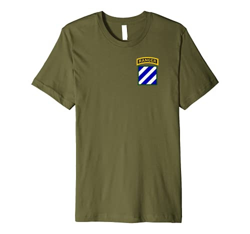 3rd Infantry Division -ID- Patch with Ranger Tab - OD Green Premium T-Shirt