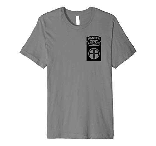 82nd Airborne Division Patch with Ranger Tab Grey Premium T-Shirt 82nd Airborne Division Patch with Ranger Tab Grey Premium T-Shirt