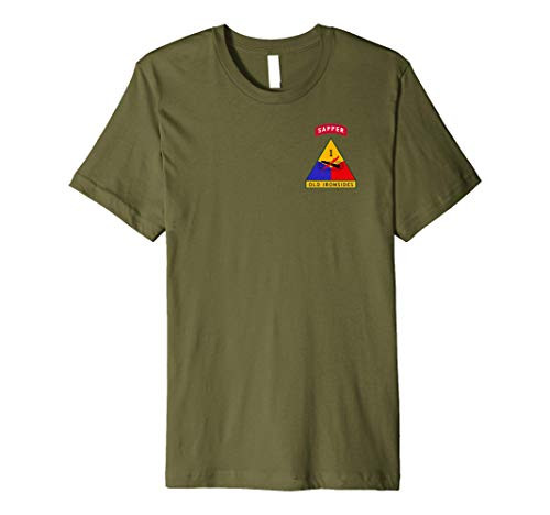 1st Armored Division -AD- - Sapper Tab OD Premium T-Shirt