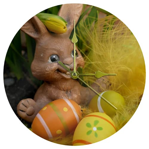 RABIT Wall Clock Silent Non Ticking - 10 Inch Quality Quartz Battery Operated Round Easy to Read Home/Office/Classroom/School Clock