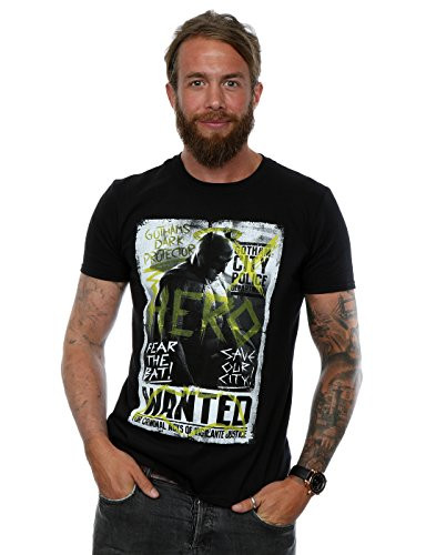 DC Comics Men's Batman v Superman Wanted Poster T-Shirt XXX-Large Black
