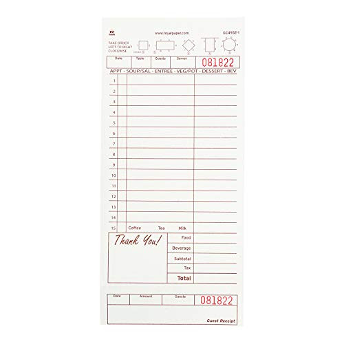 Royal Tan Guest Check Board- 1 Part Loose with 15 Lines- Package of 250